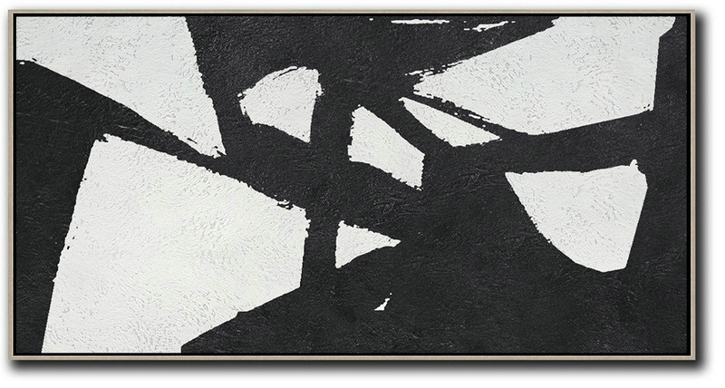 Contemporary Art Acrylic Painting,Oversized Panoramic Minimal Art On Canvas - Modern Paintings On Canvas